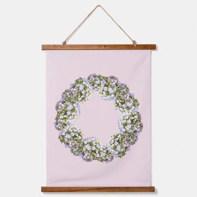 Hydrangea Wreath Hanging Tapestry (Front)