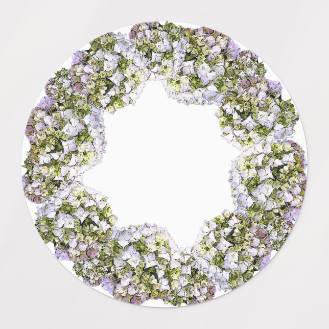 Hydrangea Wreath Labels (Design 3)