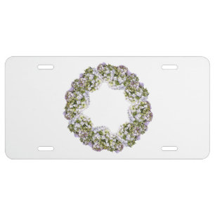 Hydrangea Wreath License Plate