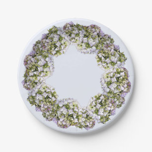 Hydrangea Wreath Paper Plates