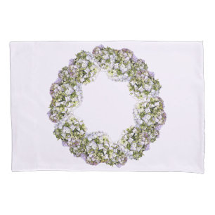 Hydrangea Wreath Pillow Case