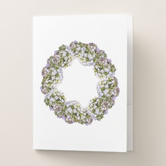 Hydrangea Wreath Pocket Folder (Front)