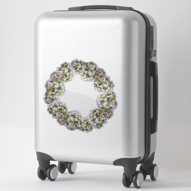 Hydrangea Wreath Sticker (Suitcase)