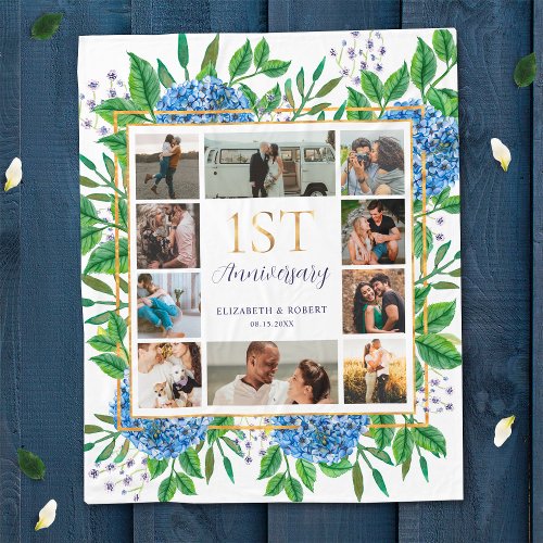 Hydrangeas 1st Anniversary Custom Photo Collage
