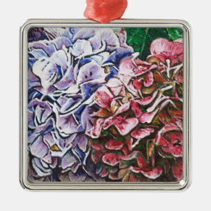 Hydrangeas 2010 metal ornament