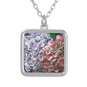 Hydrangeas 2010 silver plated necklace