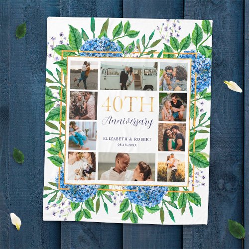 Hydrangeas 40th Anniversary Custom Photo Collage