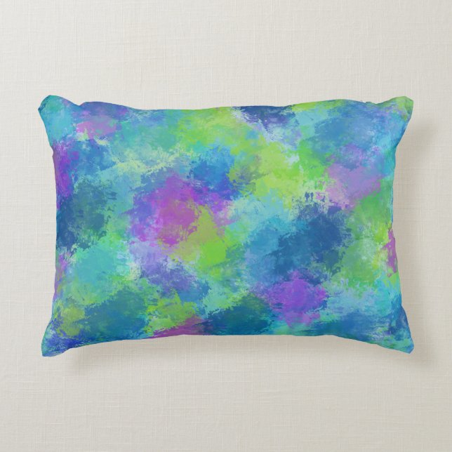 Hydrangeas Abstract Accent Pillow (Front)