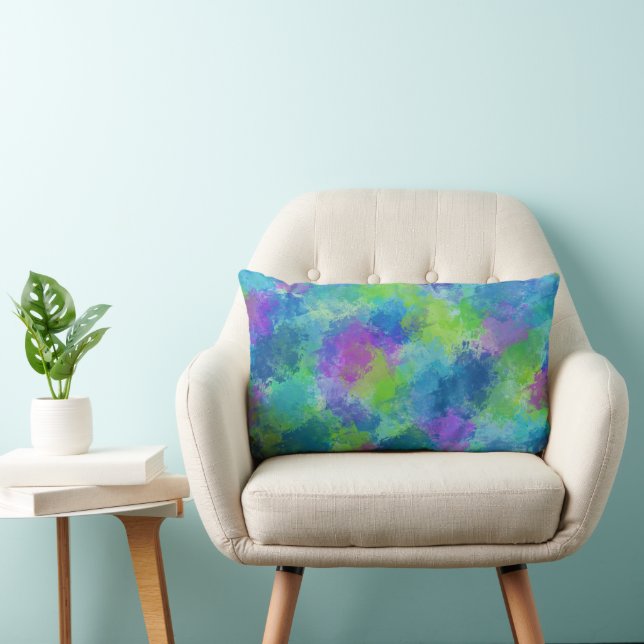 Hydrangeas Abstract Lumbar Pillow (Chair)