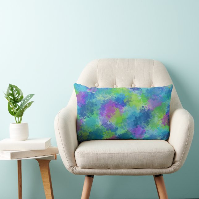 Hydrangeas Abstract Lumbar Pillow (Chair)