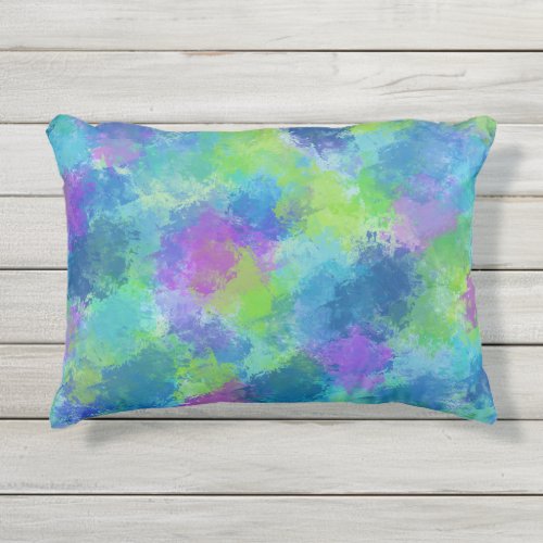 Hydrangeas Abstract Outdoor Pillow