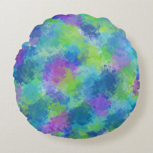 Hydrangeas Abstract Round Pillow