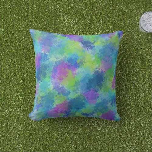 Hydrangeas Abstract Throw Pillow