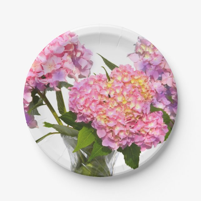 Hydrangeas and crystal paper plates (Front)