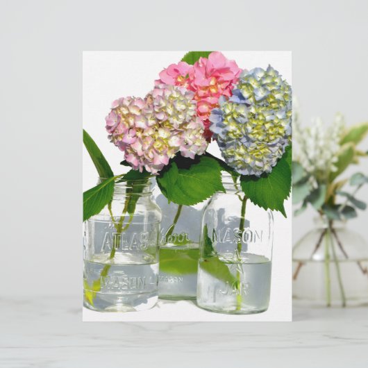 Hydrangeas and Mason jar (Standing Front)