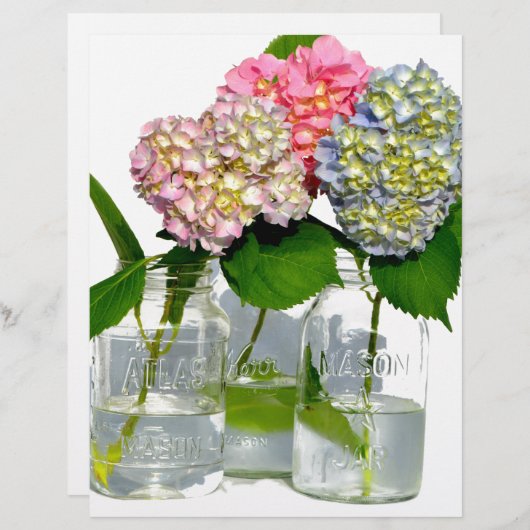 Hydrangeas and Mason jar (Front/Back)