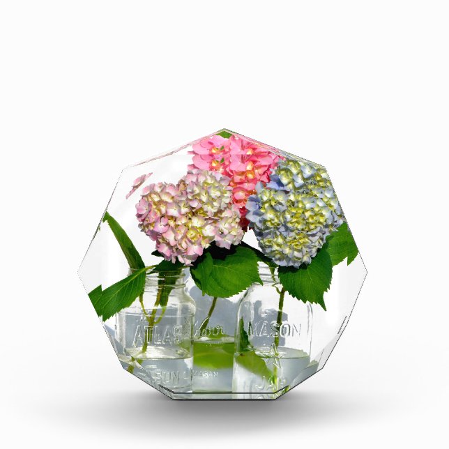 Hydrangeas and Mason jar Acrylic Award (Front)
