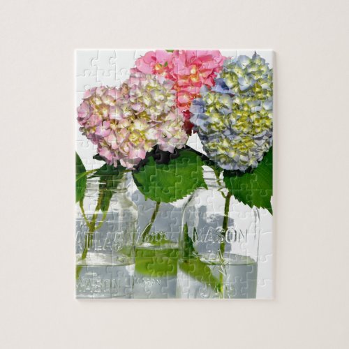 Hydrangeas and Mason jar Jigsaw Puzzle