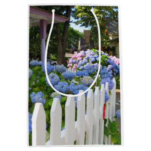 Hydrangeas and Picket Fence - Martha's Vineyard Medium Gift Bag