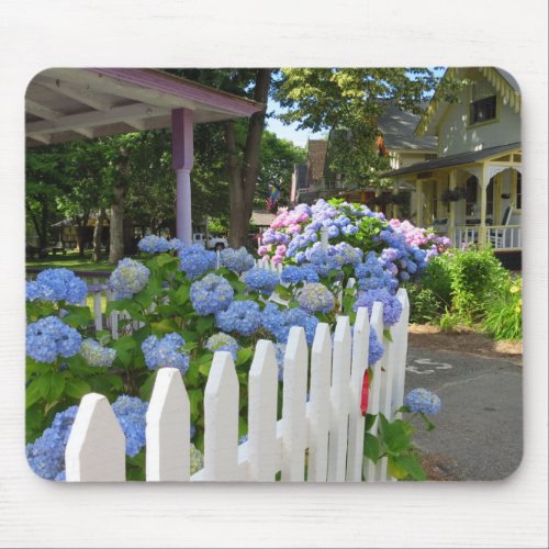 Hydrangeas and Picket Fence _ Marthas Vineyard Mouse Pad