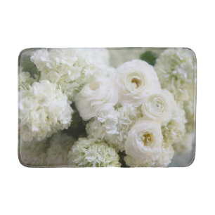 Hydrangeas and ranunculus bath mat