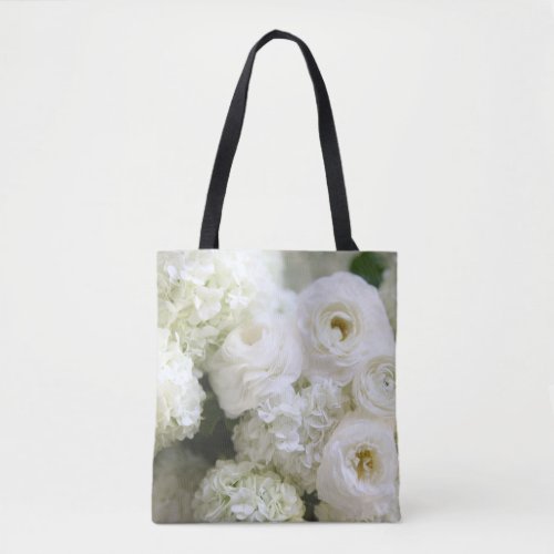 Hydrangeas and ranunculus tote bag