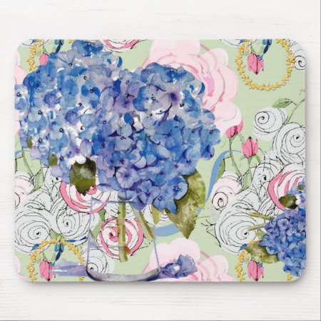 Hydrangeas And Roses Mouse Pad