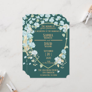 Hydrangeas at Moonlight Wedding Invitations