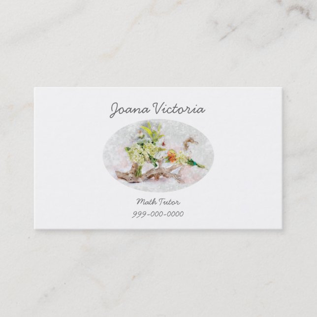 Hydrangeas Bella Watercolor Business Card 100 pack (Front)