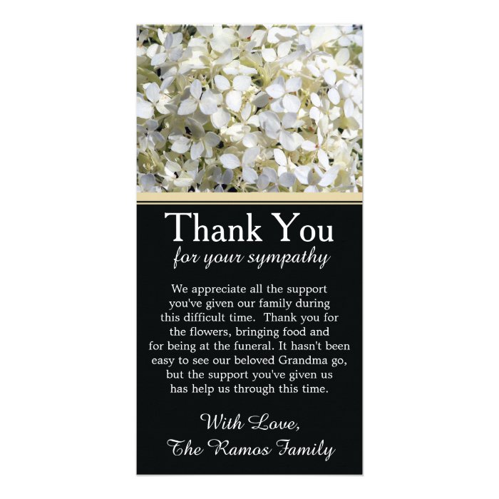 Hydrangeas Bereavement Sympathy Thank You Card | Zazzle