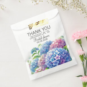 Hydrangeas Blue Flowers  Bridal Shower Party Favor Bag
