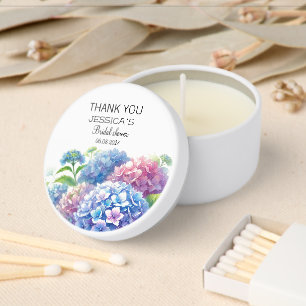 Hydrangeas Blue Flowers  Bridal Shower Party Mini Candle Favors