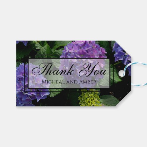 Hydrangeas blue purple floral flower garden gift tags
