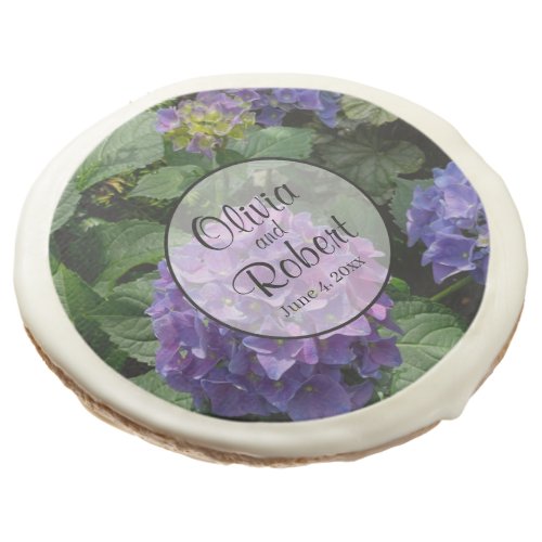 Hydrangeas blue purple floral flower garden sugar cookie