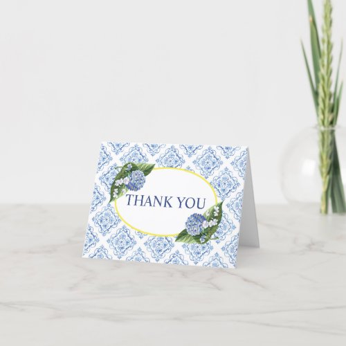 Hydrangeas Blue Tile Thank You Card