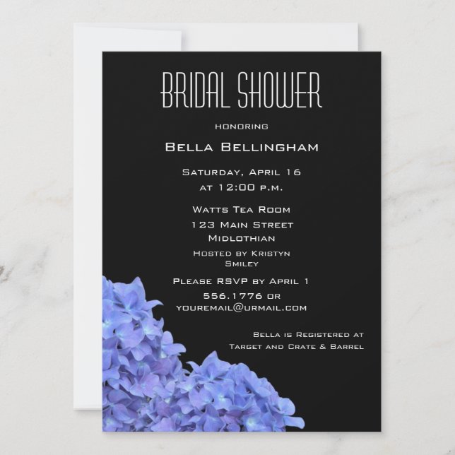 Hydrangeas Bridal Shower Invitation (Front)