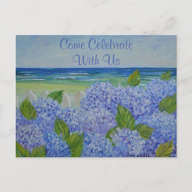 Hydrangeas By The Sea Invitation (Front)