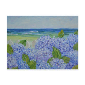 Hydrangeas By The Sea Postcard