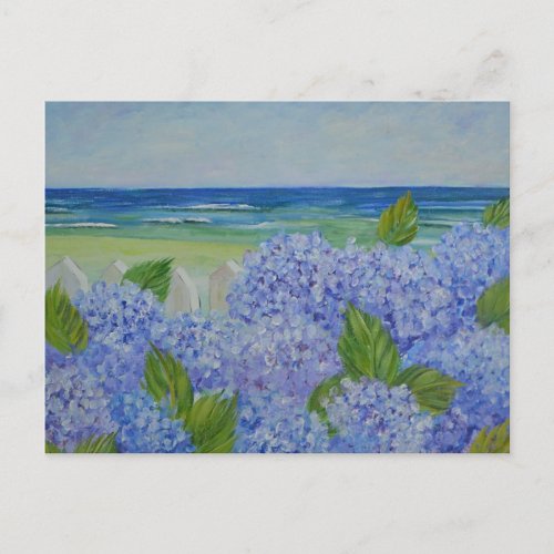 Hydrangeas By The Sea Postcard
