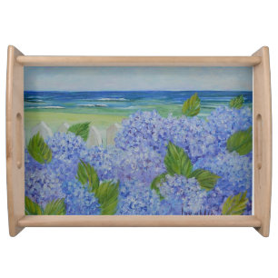 Hydrangeas By The Sea Serving Tray