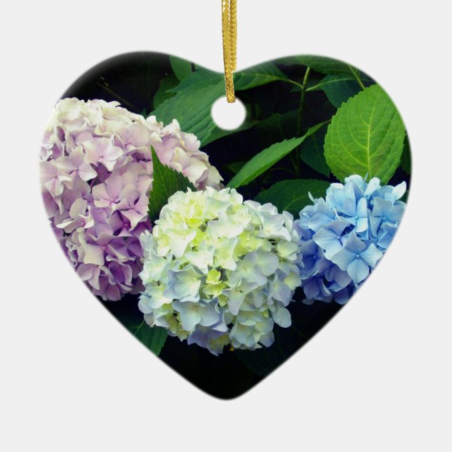 Hydrangeas Ceramic Ornament (Front)