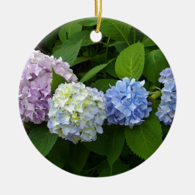 Hydrangeas Ceramic Ornament (Front)