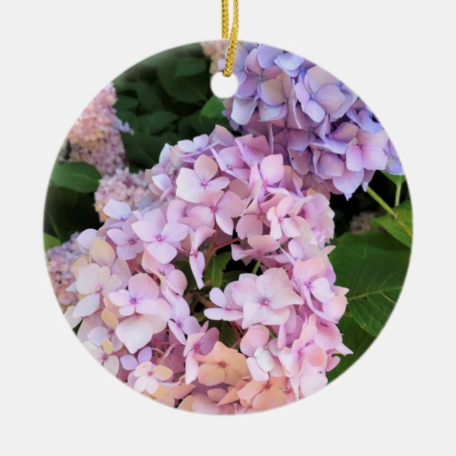 Hydrangeas Ceramic Ornament (Front)