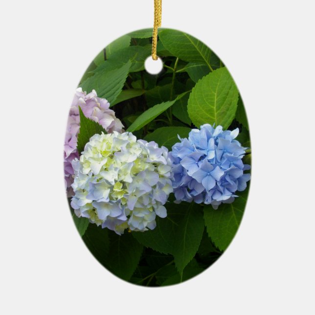 Hydrangeas Ceramic Ornament (Front)