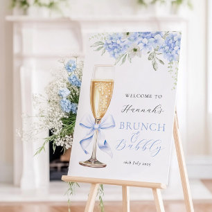 Hydrangeas & Champagne Bridal Shower Welcome Sign