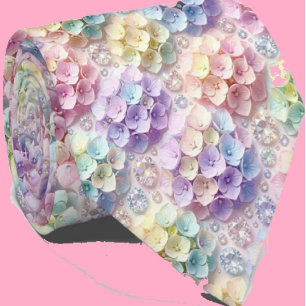 Hydrangeas & Diamonds Pastel Rainbow Neck Tie