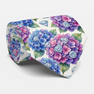 Hydrangeas & Diamonds Wedding and Events Neck Tie