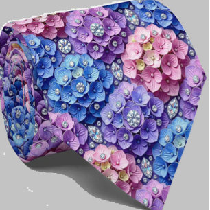Hydrangeas & Diamonds Wedding and Events Neck Tie