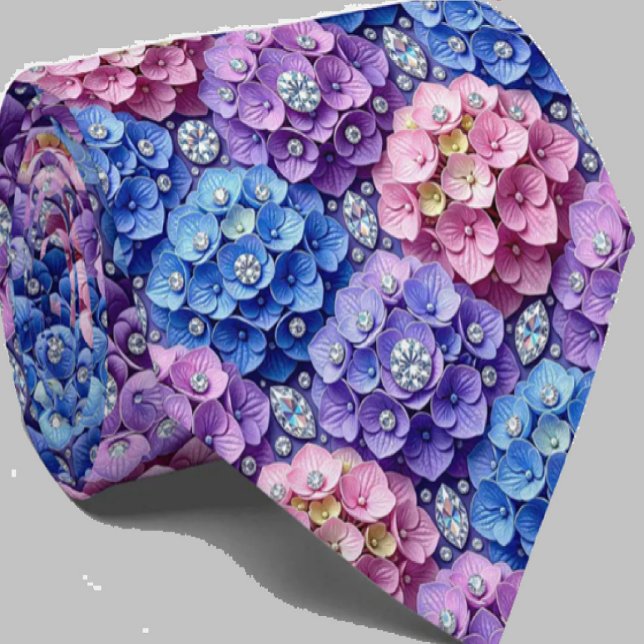  Hydrangeas & Diamonds | Wedding and Events Neck  Tie (Creator Uploaded)