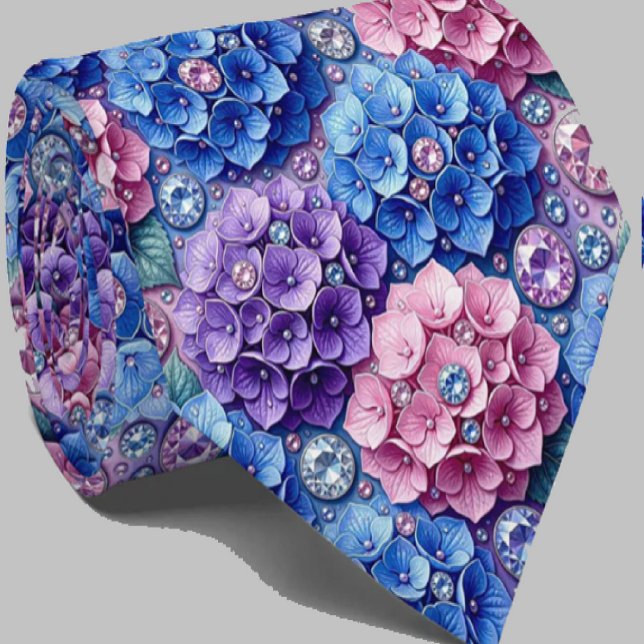  Hydrangeas & Diamonds | Wedding and Events Neck  Tie (Creator Uploaded)